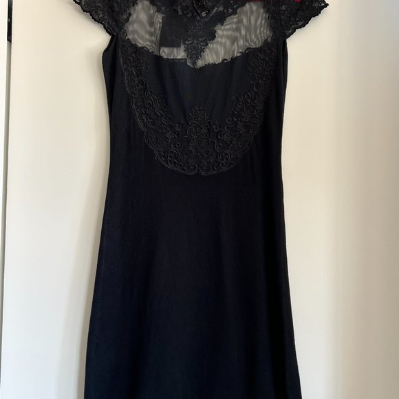 Leo Guy Black Lace Knit Dress - Picture 2 of 4